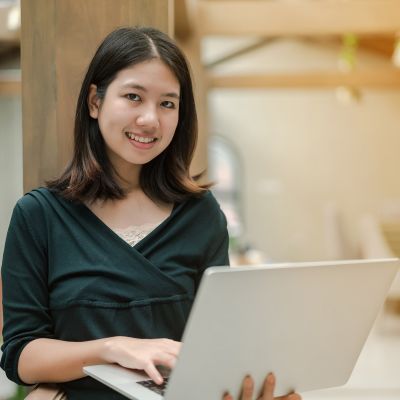 Individual using computer